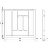 Organizer na sztućce W=600 (528-479mm) L=500 H=42 szary, nie drogie - zdjecie №3 - small