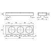 Organizer na 3 puszki W=150 L=480 H=48 (OB 3.150.480) Naturalny, kupic - zdjecie №2 - small