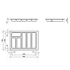 Organizer na sztućce Variant W=400 (338-279mm) L=500 H=42 szary, kupic - zdjecie №2 - small