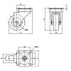 Kółko gumowa HTS 331 z podstawą górną, Ø 50mm, max 45kg, biały, zdjecie - zdjecie №4 - small