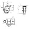 Kółko gumowa HTS 351 z podstawą górną, Ø 75mm, max 50kg, biały, zdjecie - zdjecie №4 - small