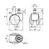 Kółko plastikowa HTS 413 z trzpieniem 11mm, Ø 50mm, max 35kg, czarny, zdjecie - zdjecie №4 - small