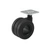 Kółko plastikowa z podstawą górną Ferro Fiori R 10040 Ø65, max 40 kg, chrom | czarny - small