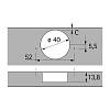 Zawias Intermat 9935 nakładany do drzwi o grubości do 43 mm (puszka 40) 95 stopni (9155241) Hettich, kupic - zdjecie №2 - small