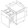 Kosz na bieliznę 600mm 2х35 L (bez prowadnic) Muller, zdjecie - zdjecie №4 - small