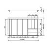 Taca uniwersalna 900 na 3 wkłady W=840 L=478 (LK.840.478) Naturalny, nie drogie - zdjecie №3 - small