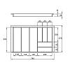 Organizacja na sztućce 800 z 2 wkładkami W=740 L=478 (LK.740.478) Naturalny, nie drogie - zdjecie №3 - small