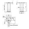 Stopka do szafy (308) h=90mm d=38mm, rozstaw końcówek 32mm, na sześciokąt do 400 kg CAMAR, nie drogie - zdjecie №3 - small