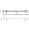 Uchwyt relingowy RE 1008/128 (DR 10/128 G6) monolit Ø 12 aluminium, kupic - zdjecie №2 - small