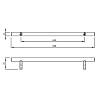 Uchwyt relingowy RE 1010/608 (DR 10/608 G1) monolit Ø 10 biały, zdjecie - zdjecie №4 - small