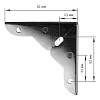 Nóżka meblowa NZ 65, h=54 mm, kątowa 118x118 mm, max 180 kg, chrom, zdjecie - zdjecie №4 - small