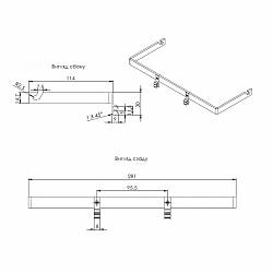 Wieszak na ręcznik papierowy Cosma USEIT, 290 mm, czarny szczotkowany