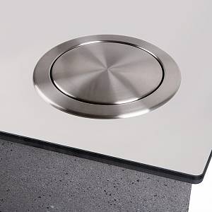 System za śmieci wpuszczana w blat Ferro Fiori 9070.208, stal nierdzewna, szczotkowany aluminium