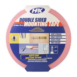 Taśma dwustronna piankowa do montażu luster biała HPX 19mm x 0, 95mm x 25m