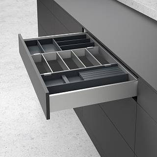 Wkład do szuflady OrgaTray 630 srebro,  metal,  L=470mm Atira (9288441) Hettich