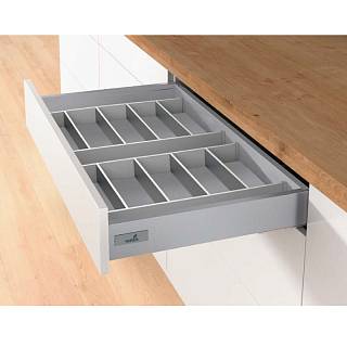 Wkład do szuflady OrgaTray 630 srebro,  metal,  L=500mm AvanTech YOU (9278316) Hettich