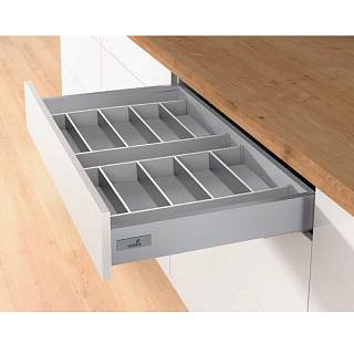 Wkład do szuflady OrgaTray 630 srebro,  metal,  L=550mm AvanTech YOU (9278317) Hettich