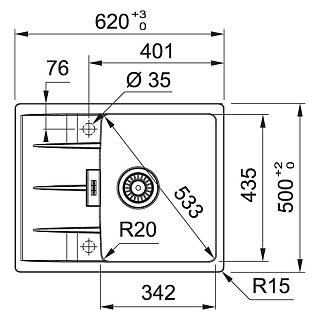 Zlewozmywak wbudowywany Fragranit + Centro CNG 611-62 Biały Polarny Franke 114.0687.312