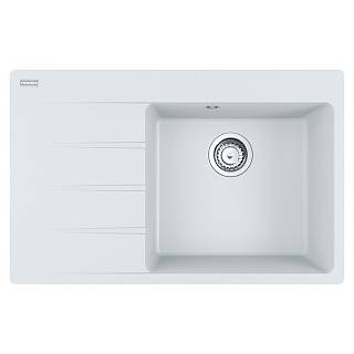 Zlewozmywak wbudowywany Fragranit + Centro CNG 611-78 TL ociekacz z lewej strony Biały Polarny Franke 114.0633.137