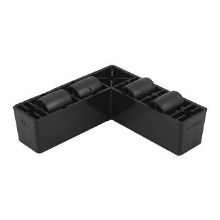 Kółko-nóżka plastikowa HTS 527,  h=45mm,  120x120mm,  czarny