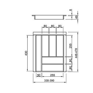 Brodzik klasyczny 450 szer. = 390 dł. = 478 (LK.390.478) Biały