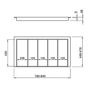 Blacha uniwersalna 900 na 4 tabletki szer.=840 dł.=478 (LKB.840.478) Orzech włoski