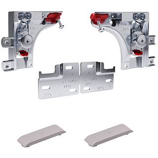 Komplet zawieszek niewidocznych LIBRA H6 (zaślepka wąska,  szara,  trzepnie 15mm,  230 kg/para),  Italiana Ferramenta