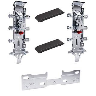 Komplet zawieszek niewidocznych LIBRA H2 (listwa standardowa,  zaślepka wąska,  antracyt,  150 kg/para),  Italiana Ferramenta