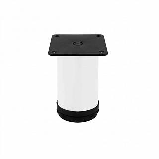 Nóżka meblowa regulowana,  Ø 50 mm,  h=100-115 mm,  max 80 kg,  biały matowy