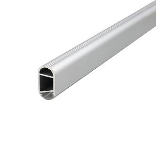 Drążek meblowy owalny z rowkiem do taśm 30х15,  aluminium,  srebrny