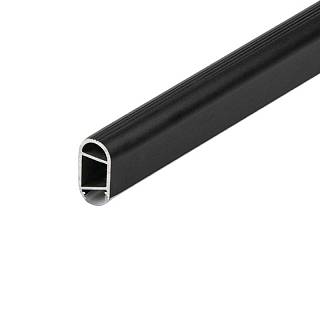 Drążek meblowy owalny z rowkiem do taśm 30x15,  aluminium,  czarny