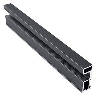 Profil pionowy otwarty Compact F (Flat) Antracyt matowy Gładki (RAL 7024)