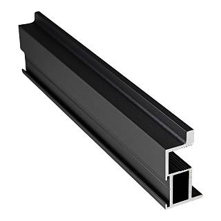 Profil pionowy otwarty Compact L (Linia) Czarny matowy Gładki (RAL 9005)
