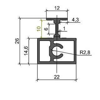 Profil łączący Compact Czarny matowy Gładki (RAL 9005)