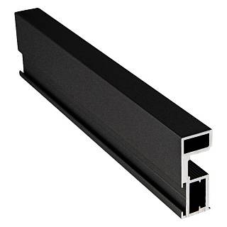 Profil pionowy otwarty Compact F (Flat) Czarny matowy Moiré (RAL 9005)