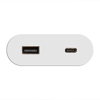 VersaPICK Gniazdo USB owalne,  1 port USB,  5V (A+C) 110-220V,  IP20,  ZAMAK,  biały mat