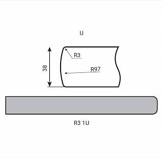 Blat Luxeform S938/R3-1 U Graywood odporn. na wilgoć 4200х600x38mm
