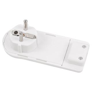Wtyczka meblowa składana,  płaska,  250W,  16A,  biała
