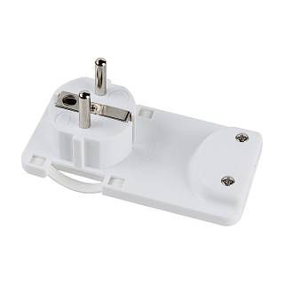 Wtyczka meblowa składana,  płaska,  250W,  16A,  biała