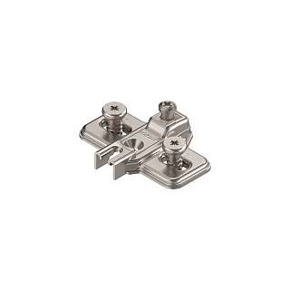 MODUL prowadnik,  krzyżakowy,  0 mm,  Stal,  zamont. EURO wkręty - drzwi     nakładane bliźniaczo,  RW: otwór podłużny+niklowany*P/U: 500 (193L8100.21)   B