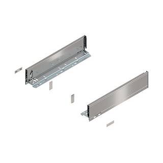 Bok szuflady LEGRABOX,  wysokość M (90.5 mm),  dł.=400 mm,  lewy/prawy,  do     LEGRABOX pure+inox-szczotk.-lakier.*P/U: 1/5 (770M4002I)   BLUM