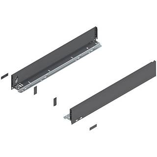 Bok szuflady LEGRABOX,  wysokość M (90.5 mm),  dł.=600 mm,  lewy/prawy,  do     LEGRABOX pure+antracyt mat*P/U: 1/3 (770M6002S)   BLUM
