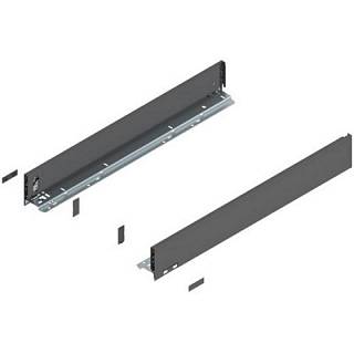 Bok szuflady LEGRABOX,  wysokość M (90.5 mm),  dł.=650 mm,  lewy/prawy,  do     LEGRABOX pure+antracyt mat*P/U: 1/3 (770M6502S)   BLUM