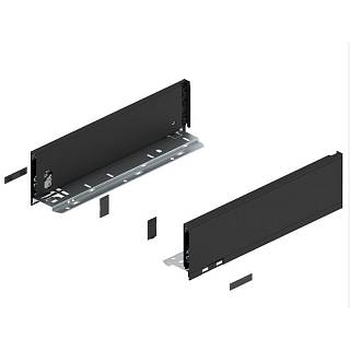Bok szuflady LEGRABOX,  wysokość K (128.5 mm),  dł.=350 mm,  lewy/prawy,  do     LEGRABOX pure+czarny mat*P/U: 1/5 (770K3502S)   BLUM