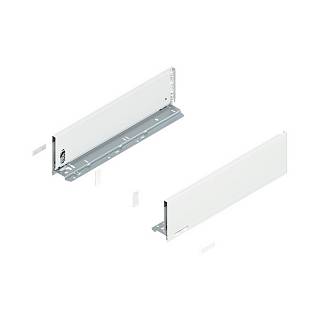 Bok szuflady LEGRABOX,  wysokość K (128.5 mm),  dł.=450 mm,  lewy/prawy,  do     LEGRABOX pure+jedwabiście biały mat*P/U: 1/5 (770K4502S)   BLUM