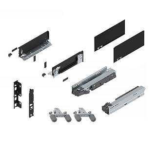 LEGRABOX Element dekoracyjny wys. K (128.5 mm) dł.=300 mm prawy+lewy+czarny carb./carb.look*P/U: 10 (770K300ASGC) BLUM