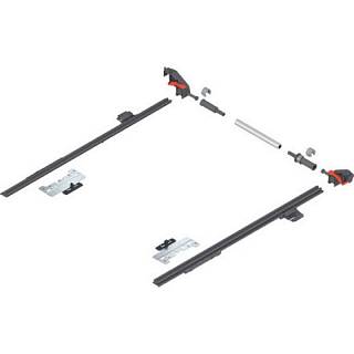 MERIVOBOX Stabilizacja boczna,  dł.=400 mm,  KB=1400 mm,  pełen wysuw+R7037     ciemnoszara*P/U: 1/10 (ZS4.400MU)   BLUM