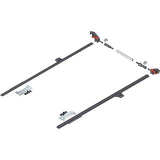 MERIVOBOX Stabilizacja boczna,  dł.=650 mm,  KB=1400 mm,  pełen wysuw+R7037     ciemnoszara*P/U: 1/10 (ZS4.650MU)   BLUM
