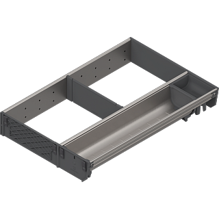 ORGA-LINE wkład kombi (część. wypełnienie)do szuf.TANDEMBOXdł.NL=450 mm szer. korpusu KB=600 mm szer.=289 mm+inox*P/U: 1 (ZSI.450KI3NORGA) BLUM
