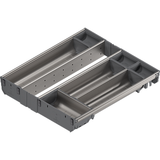 ORGA-LINE wkład z pojemnikami (cał. wypełnienie)do szuf.TANDEMBOXdł.NL=450 mm szer. korpusu KB=450 mm+inox*P/U: 1 (ZSI.45VEI4) BLUM